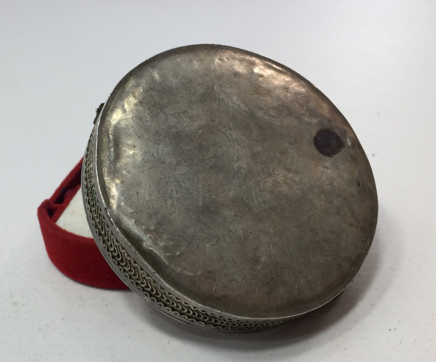 TELKARİ İŞÇİLİKLİ TAŞ AYNALI KAPAKLI ANTİKA EL AYNASI