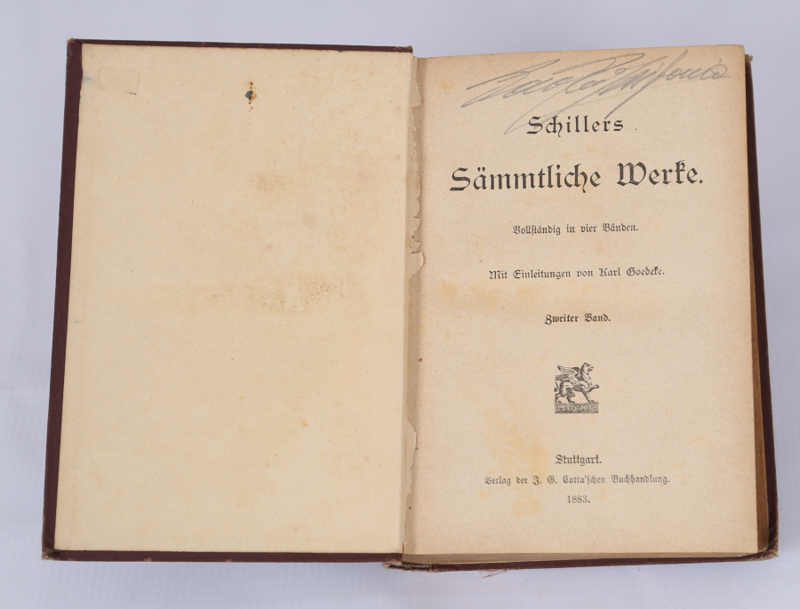 1883 TARİHLİ ALMANCA KİTAP: SCHILLER