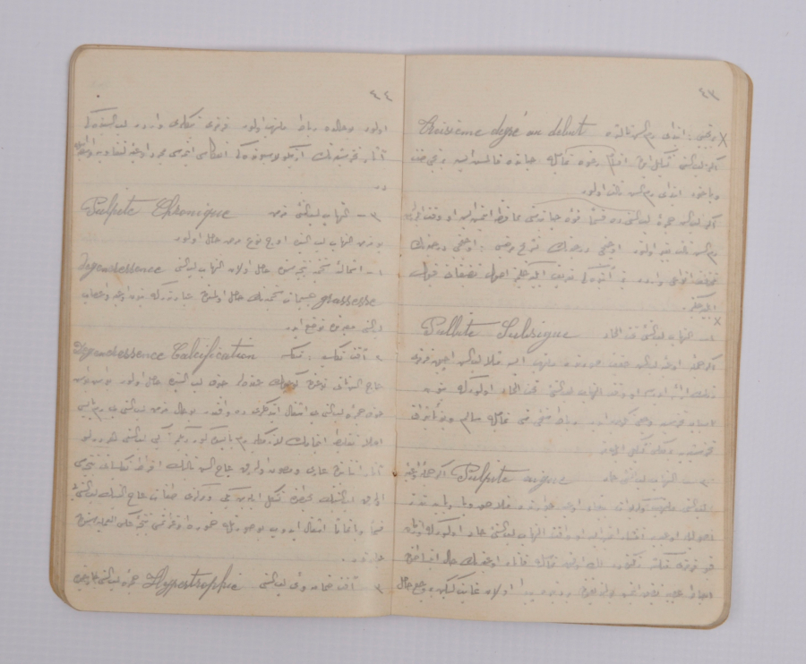 1921-1922 OSMANLICA DİŞ HASTALIKLARI DERS DEFTERİ 