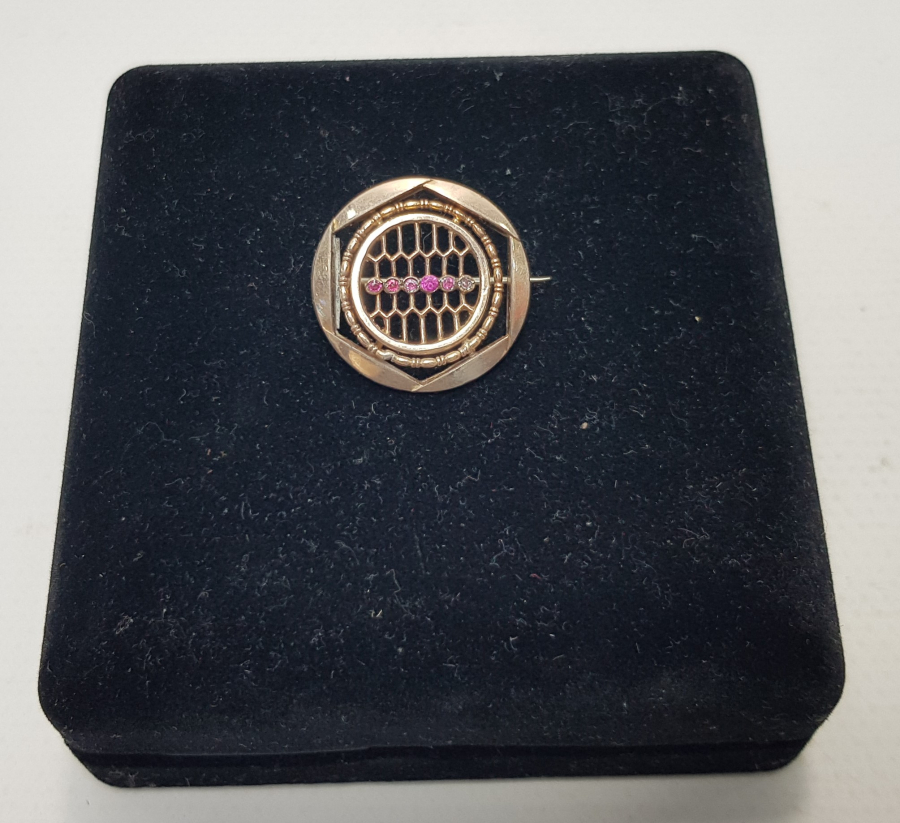 ANTİKA ALTIN KAPLAMA BROŞ 