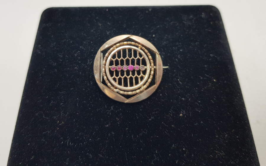 ANTİKA ALTIN KAPLAMA BROŞ 