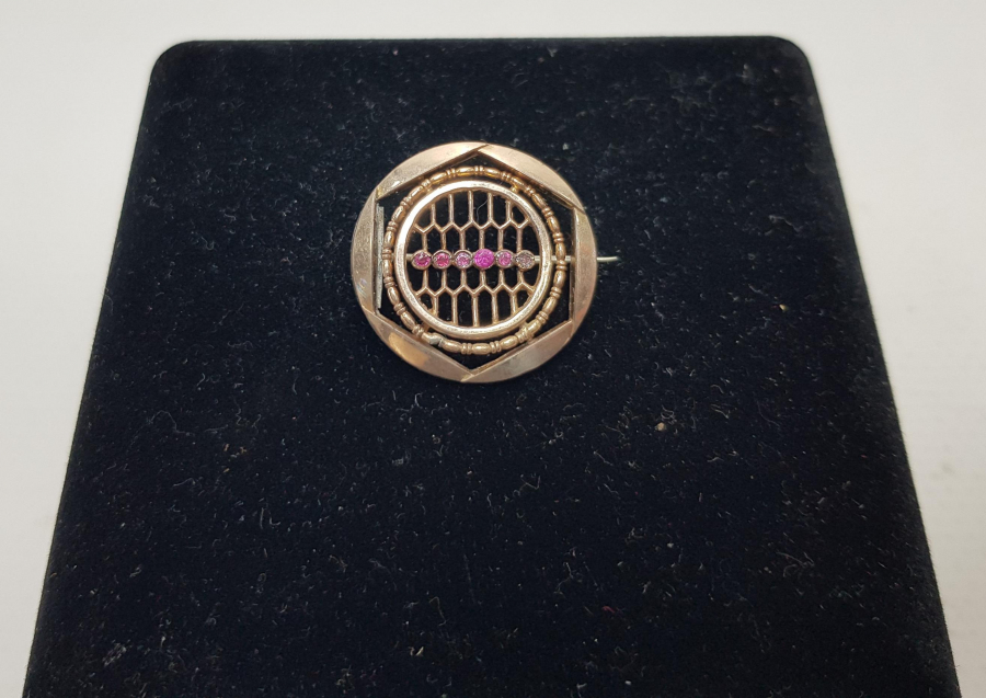 ANTİKA ALTIN KAPLAMA BROŞ 