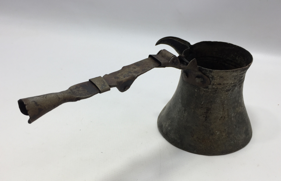 OSMANLI DÖNEMİ KATLANIR SAPLI SEYAHAT İŞİ KAHVE CEZVESİ