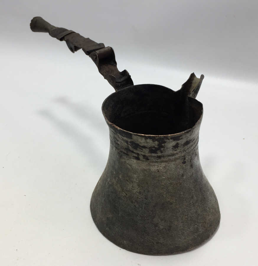 OSMANLI DÖNEMİ KATLANIR SAPLI SEYAHAT İŞİ KAHVE CEZVESİ