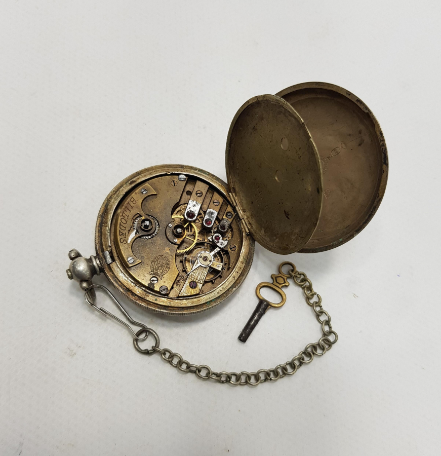 OSMANLI DÖNEMİ SERKISOF BILLODES GÜMÜŞ KASA CEP SAATİ 