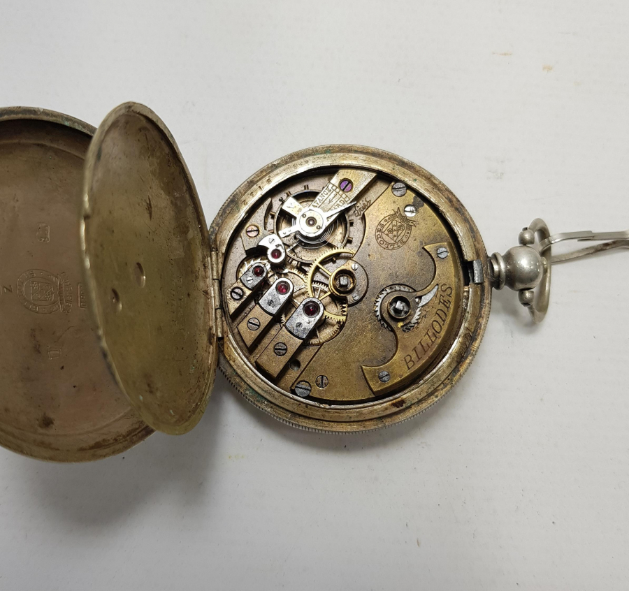 OSMANLI DÖNEMİ SERKISOF BILLODES GÜMÜŞ KASA CEP SAATİ 