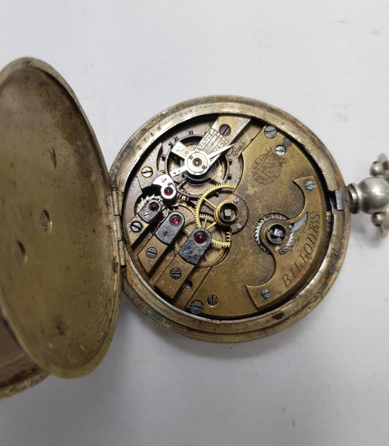 OSMANLI DÖNEMİ SERKISOF BILLODES GÜMÜŞ KASA CEP SAATİ 