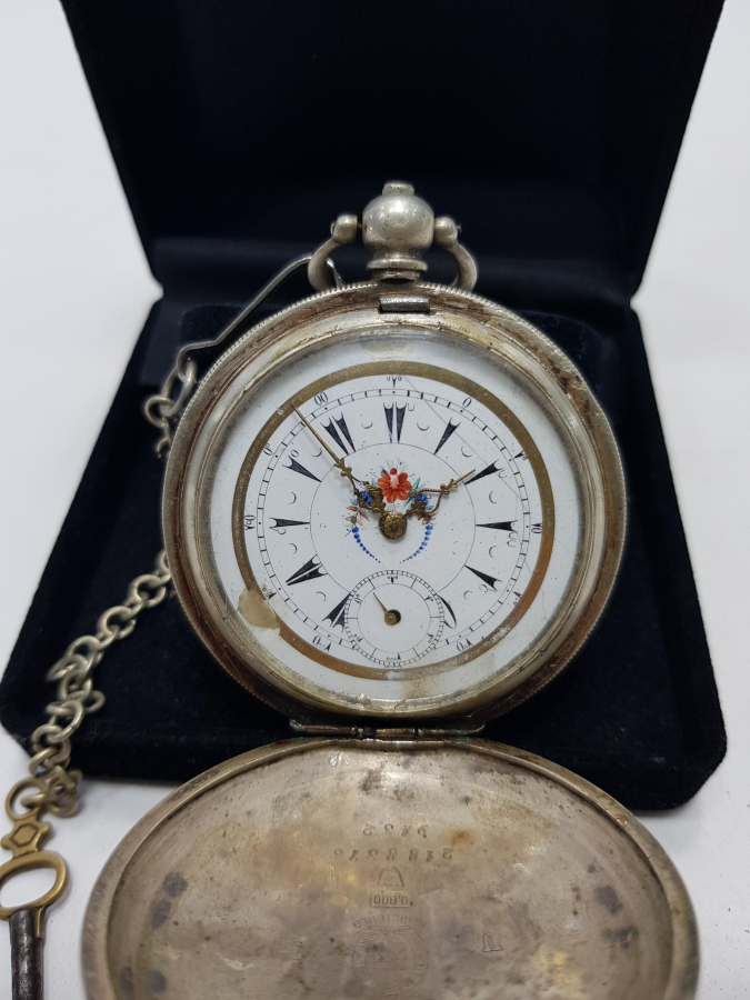 OSMANLI DÖNEMİ SERKISOF BILLODES GÜMÜŞ KASA CEP SAATİ 