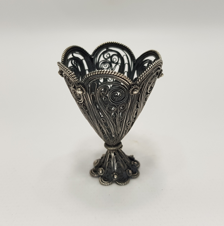 OSMANLI TELKARİ GÜMÜŞ FİNCAN ZARFI 