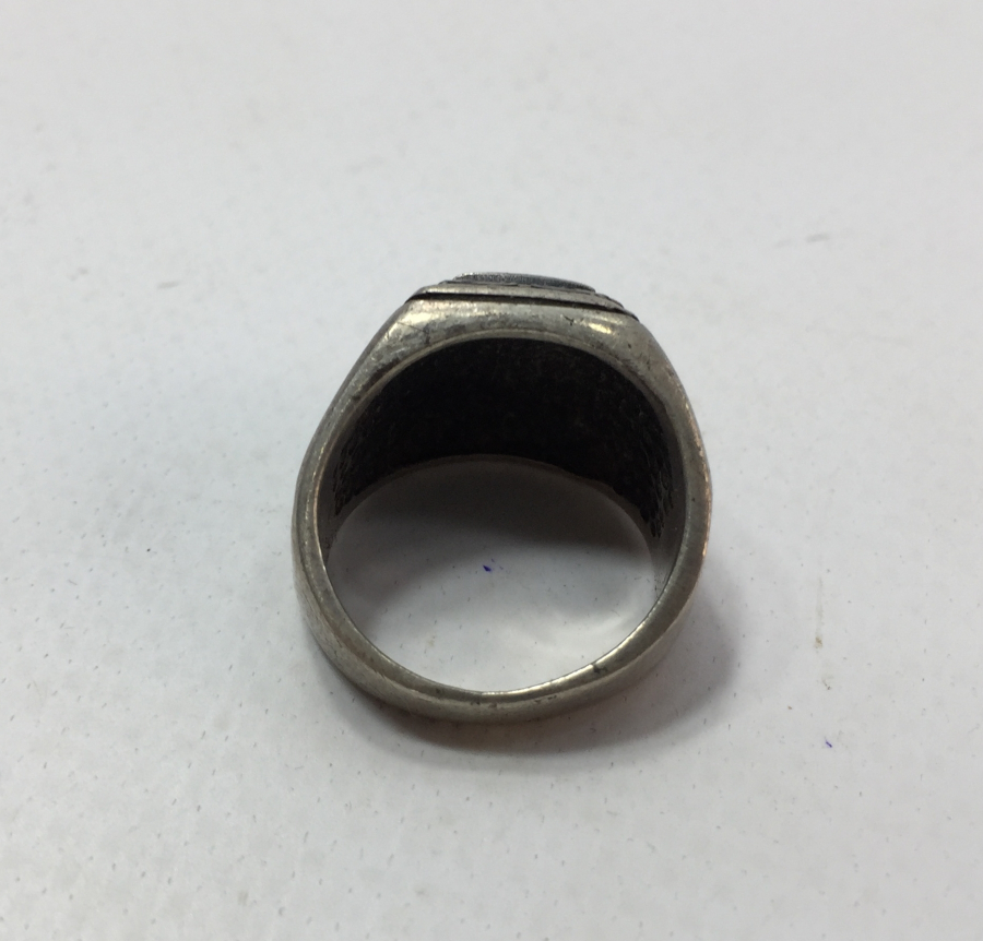 TUĞRALI VE AY YILDIZLI GÜMÜŞ ERKEK YÜZÜĞÜ