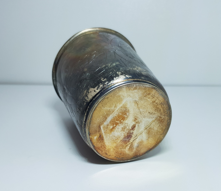 OSMANLI DEVLET ARMALI, TUĞRA VE SAH DAMGALI GÜMÜŞ SU BARDAĞI