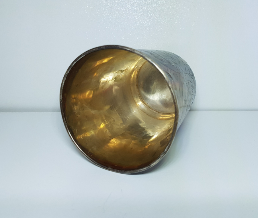 OSMANLI DEVLET ARMALI, TUĞRA VE SAH DAMGALI GÜMÜŞ SU BARDAĞI