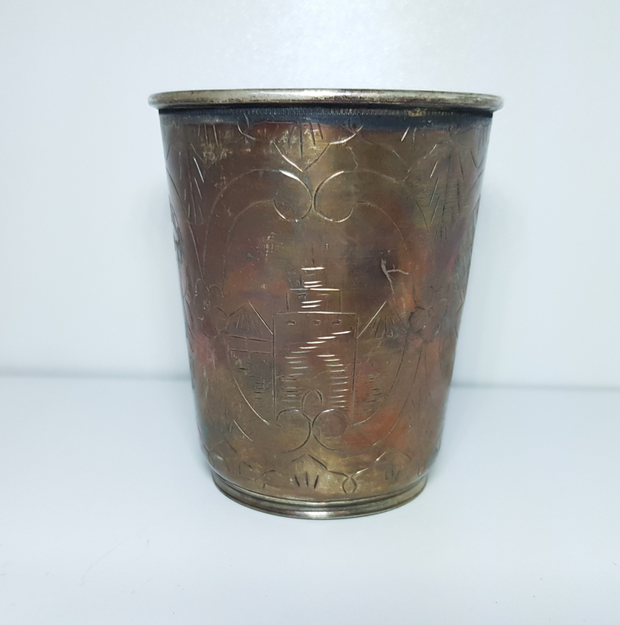 OSMANLI DEVLET ARMALI, TUĞRA VE SAH DAMGALI GÜMÜŞ SU BARDAĞI