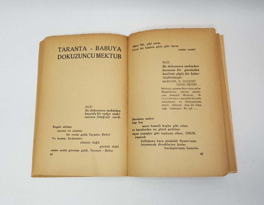 NAZIM HİKMET - TARANTA BABU'YA MEKTUPLAR BİRİNCİ BASKI KİTAP