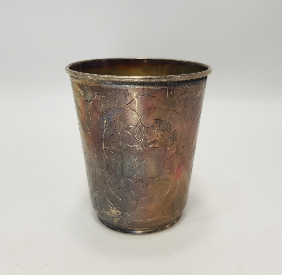 OSMANLI DEVLET ARMALI, TUĞRA VE SAH DAMGALI GÜMÜŞ SU BARDAĞI