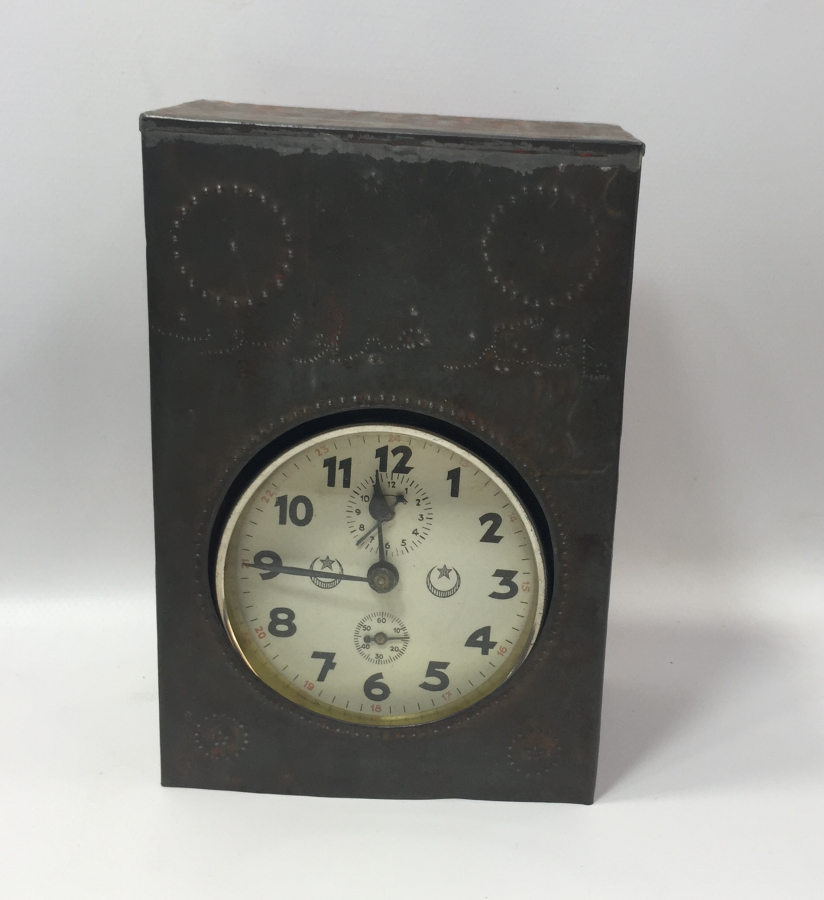 OSMANLI DÖNEMİ ÜZERİ OSMANLICA YAZILI AY YILDIZLI SAAT KABI