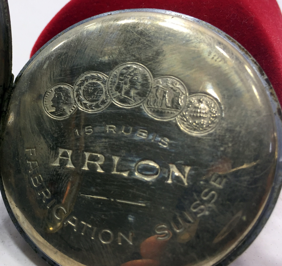 ANTİKA TEPEDEN KURMALI ARLON MARKA CEP SAATİ