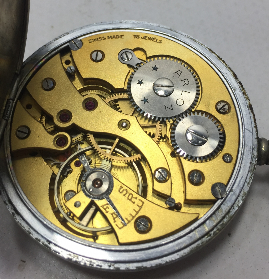 ANTİKA TEPEDEN KURMALI ARLON MARKA CEP SAATİ