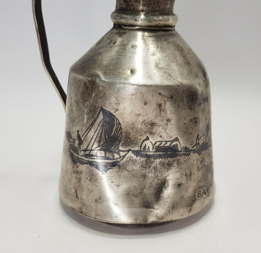 OSMANLI DÖNEMİ AHİRET EMANETİ BAĞDAT YAZILI GÜMÜŞ KARAF