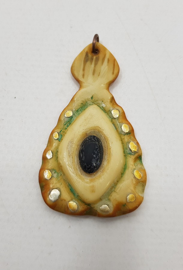 OSMANLI DÖNEMİ KEMİKTEN MAMÜL BEKTAŞİ İŞİ KOLYE UCU 