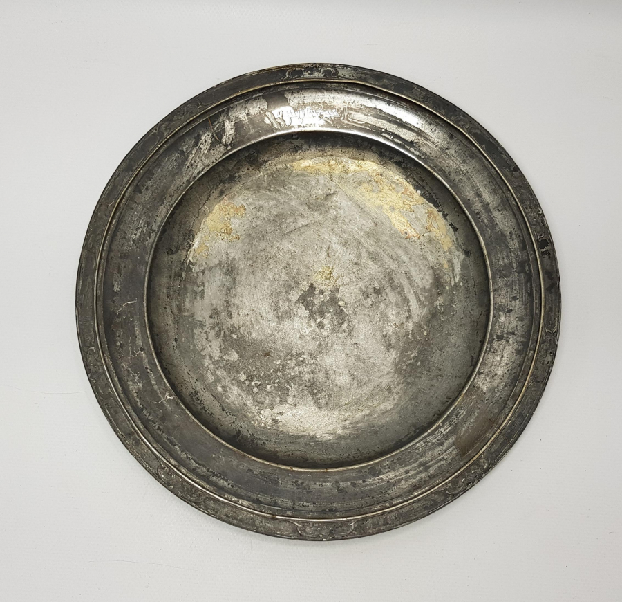 OSMANLICA ANKARA PALAS YAZILI GÜMÜŞ KAPLAMA TABAK 