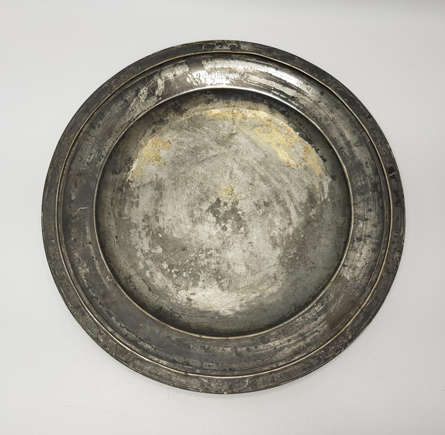 OSMANLICA ANKARA PALAS YAZILI GÜMÜŞ KAPLAMA TABAK 