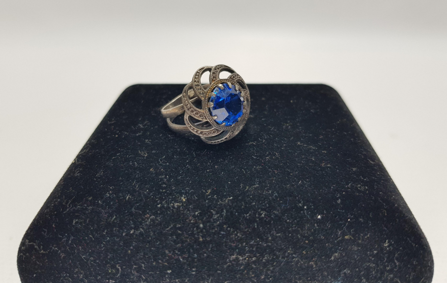 MAVİ TAŞLI GÜMÜŞ YÜZÜK 