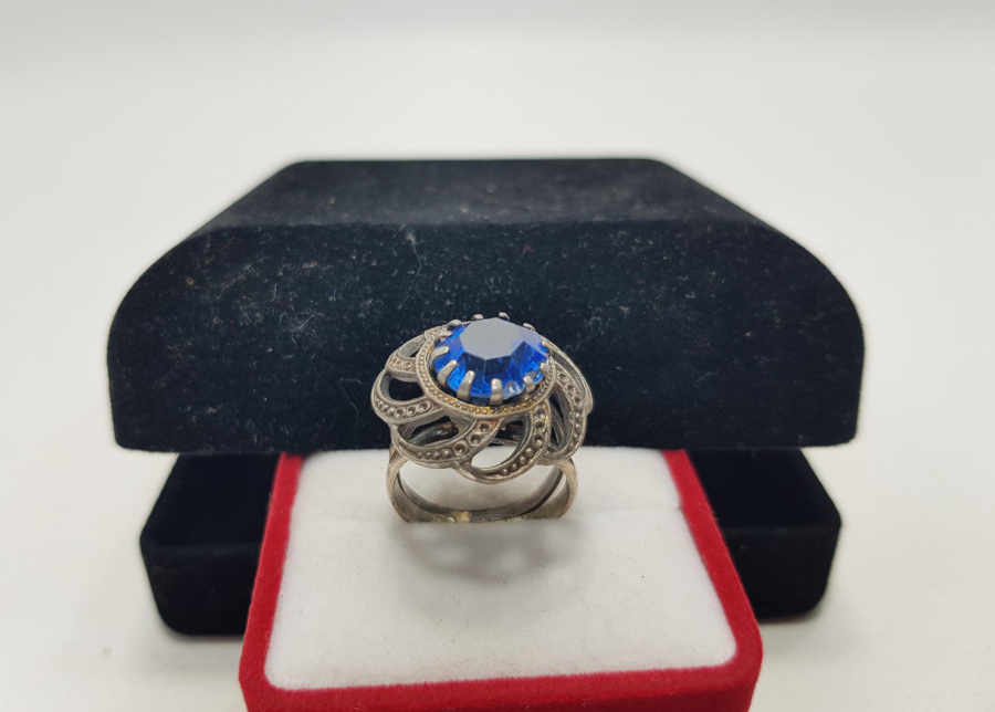 MAVİ TAŞLI GÜMÜŞ YÜZÜK 