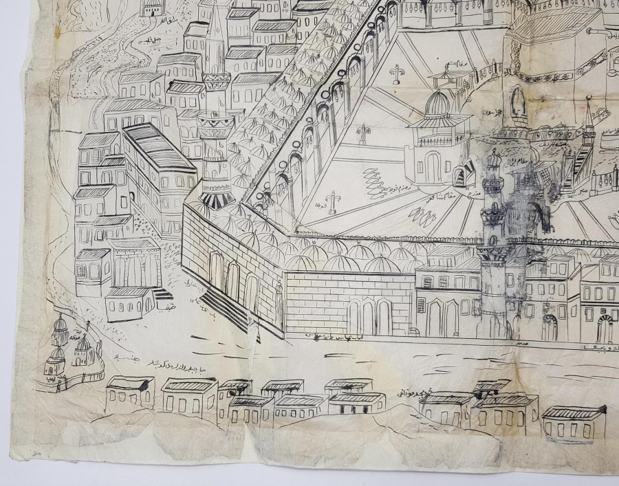 OSMANLI DÖNEMİ ÇİNİ MÜREKKEBİ İLE ÇİZİLMİŞ KABE TASVİRİ 