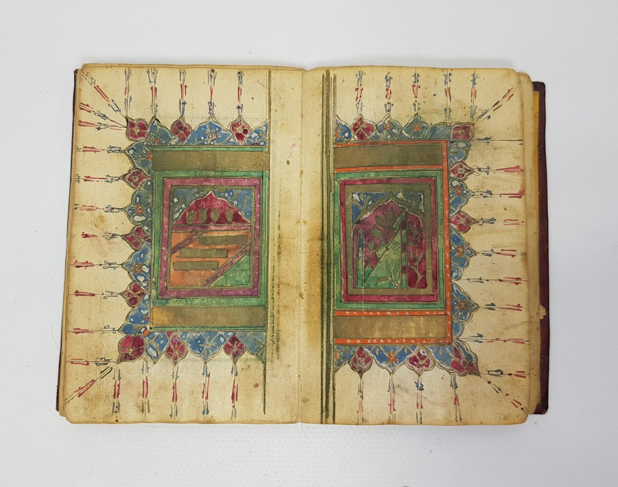 OSMANLI DÖNEMİ TEZHİPLİ VE RESİMLİ EL YAZMA DELAİL-ÜL HAYRAT 