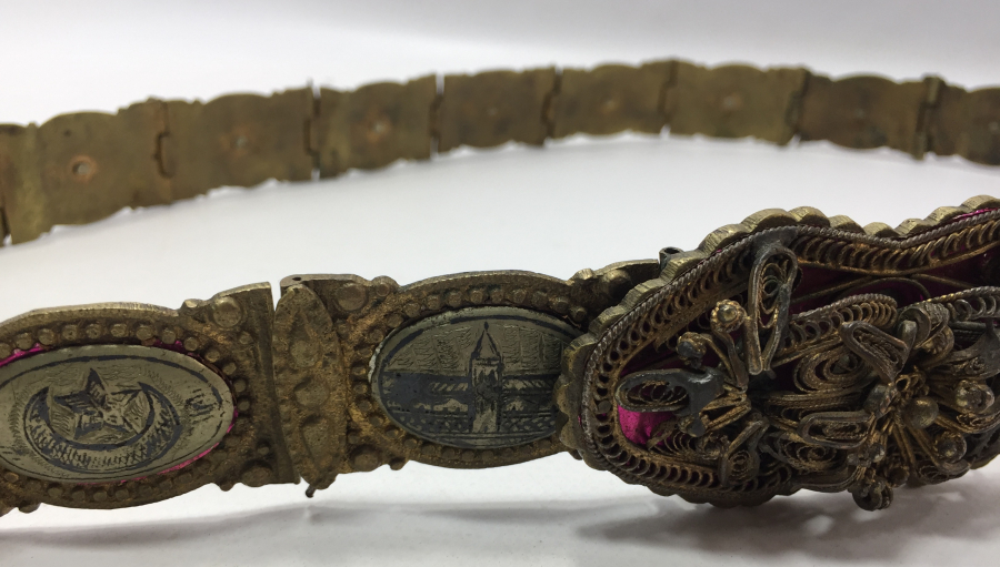 OSMANLI DÖNEMİ VAN İŞİ SAVATLI VE OSMANLICA DAMGALI GELİN KEMERİ