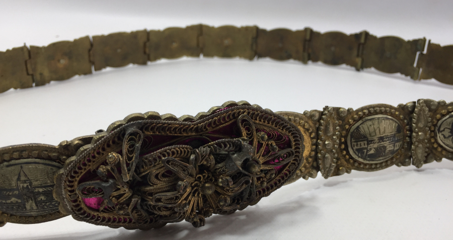 OSMANLI DÖNEMİ VAN İŞİ SAVATLI VE OSMANLICA DAMGALI GELİN KEMERİ