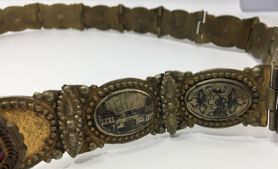 OSMANLI DÖNEMİ VAN İŞİ SAVATLI VE OSMANLICA DAMGALI GELİN KEMERİ