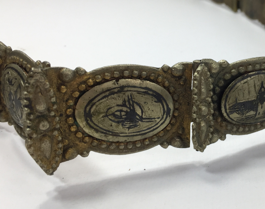 OSMANLI DÖNEMİ VAN İŞİ SAVATLI VE OSMANLICA DAMGALI GELİN KEMERİ