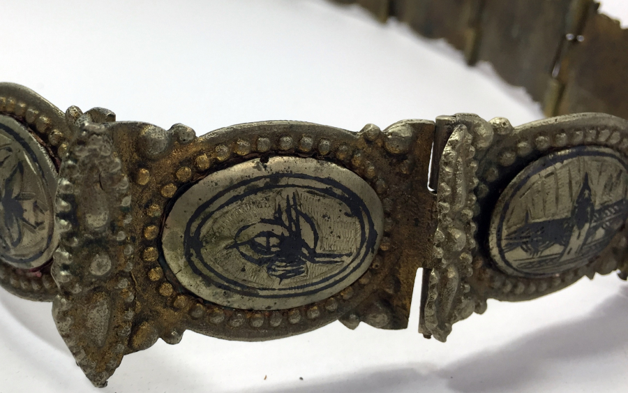 OSMANLI DÖNEMİ VAN İŞİ SAVATLI VE OSMANLICA DAMGALI GELİN KEMERİ