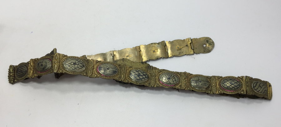 OSMANLI DÖNEMİ VAN İŞİ SAVATLI VE OSMANLICA DAMGALI GELİN KEMERİ