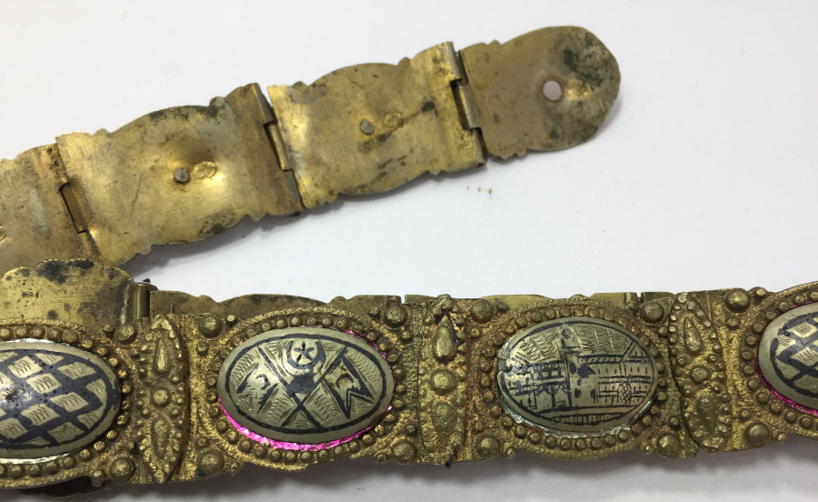 OSMANLI DÖNEMİ VAN İŞİ SAVATLI VE OSMANLICA DAMGALI GELİN KEMERİ