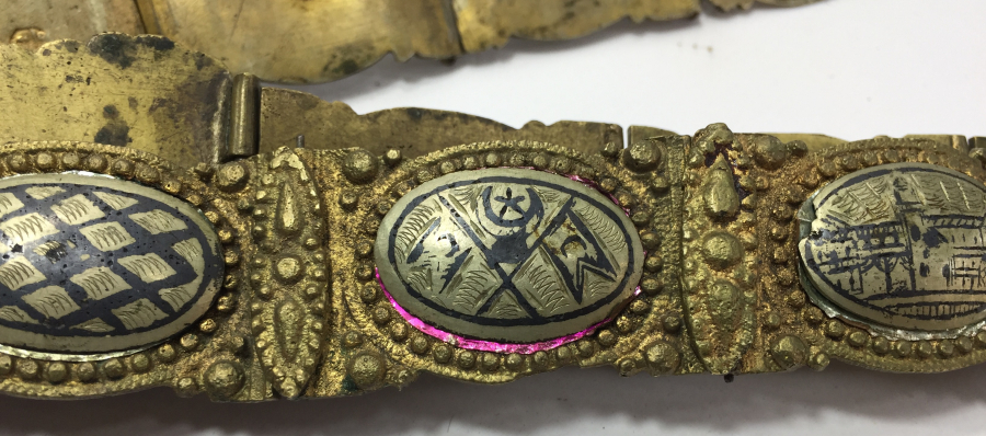 OSMANLI DÖNEMİ VAN İŞİ SAVATLI VE OSMANLICA DAMGALI GELİN KEMERİ