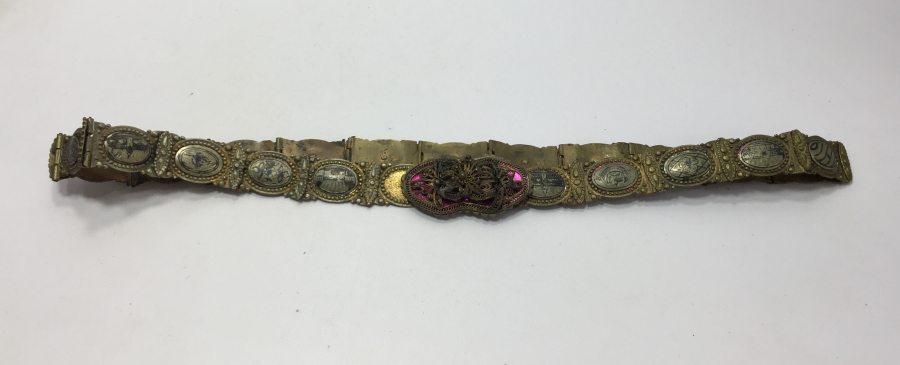 OSMANLI DÖNEMİ VAN İŞİ SAVATLI VE OSMANLICA DAMGALI GELİN KEMERİ