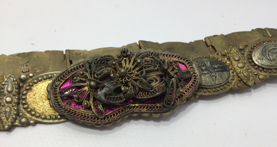 OSMANLI DÖNEMİ VAN İŞİ SAVATLI VE OSMANLICA DAMGALI GELİN KEMERİ