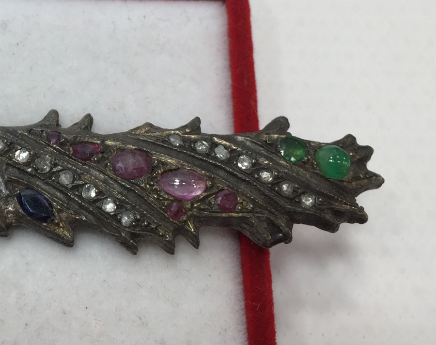 ÖZEL YAPIM ELMAS VE YAKUT TAŞLI TAVUS KUŞU FORMUNDA BROŞ