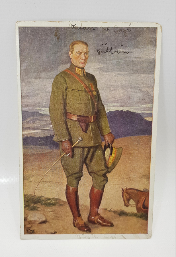 thk ataturk kartpostali bayrak muzayede