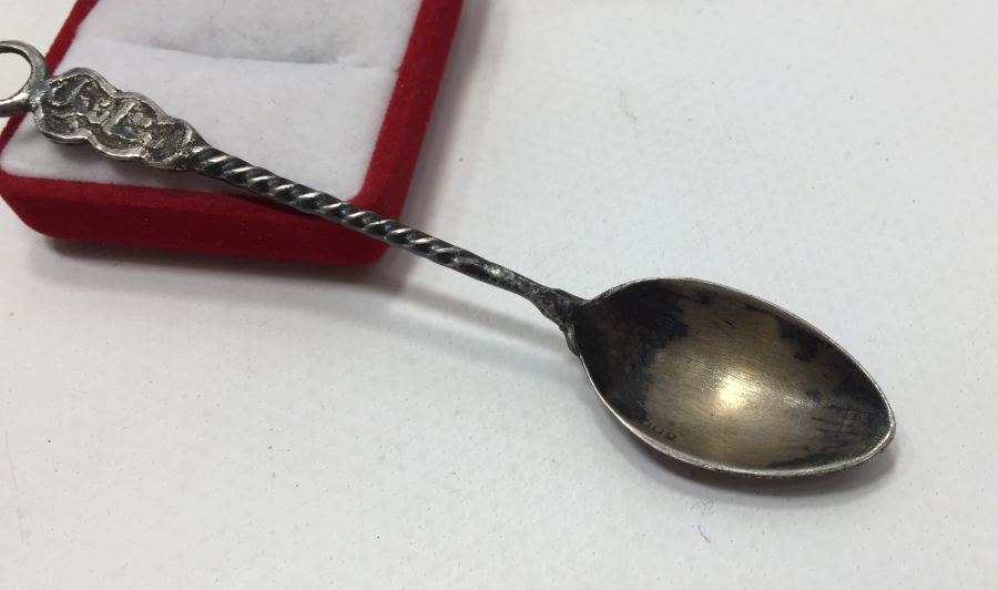 ÜZERİNDE OSMANLICA İSTANBUL YAZAN GÜMÜŞ KAŞIK