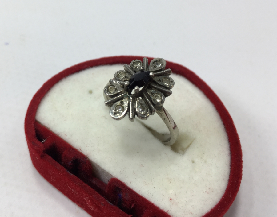 ELMAS VE GRANAT TAŞLI BAYAN YÜZÜĞÜ