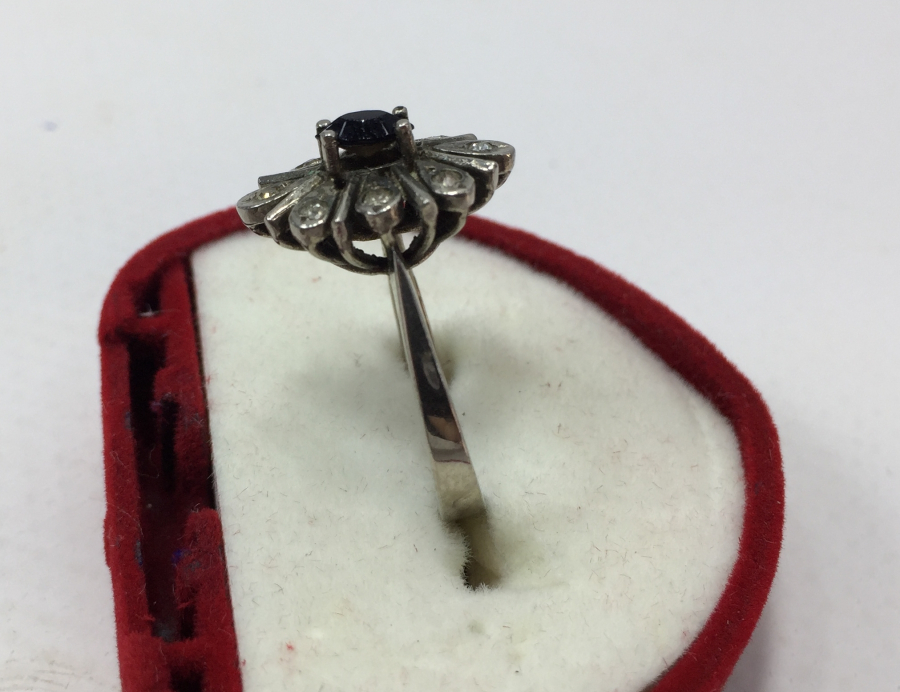 ELMAS VE GRANAT TAŞLI BAYAN YÜZÜĞÜ