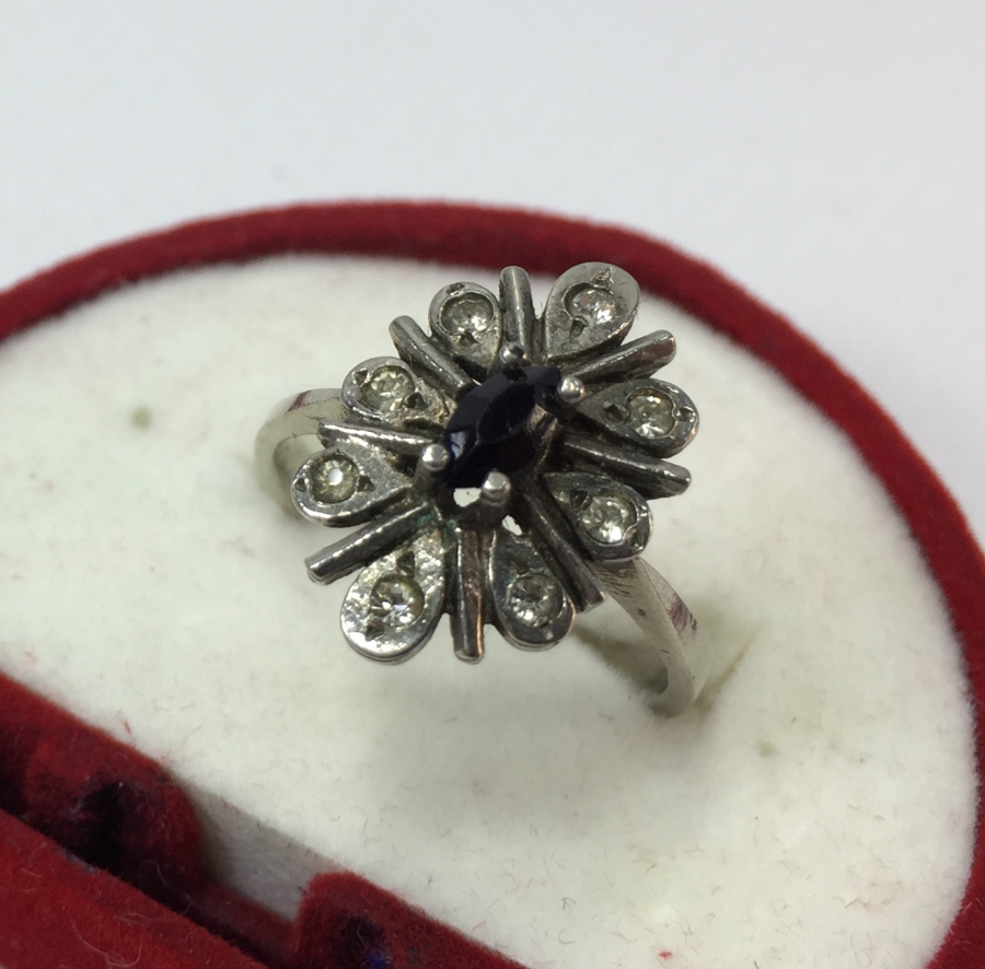 ELMAS VE GRANAT TAŞLI BAYAN YÜZÜĞÜ