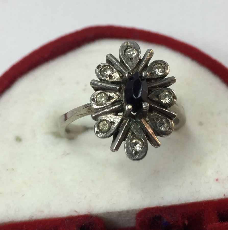 ELMAS VE GRANAT TAŞLI BAYAN YÜZÜĞÜ