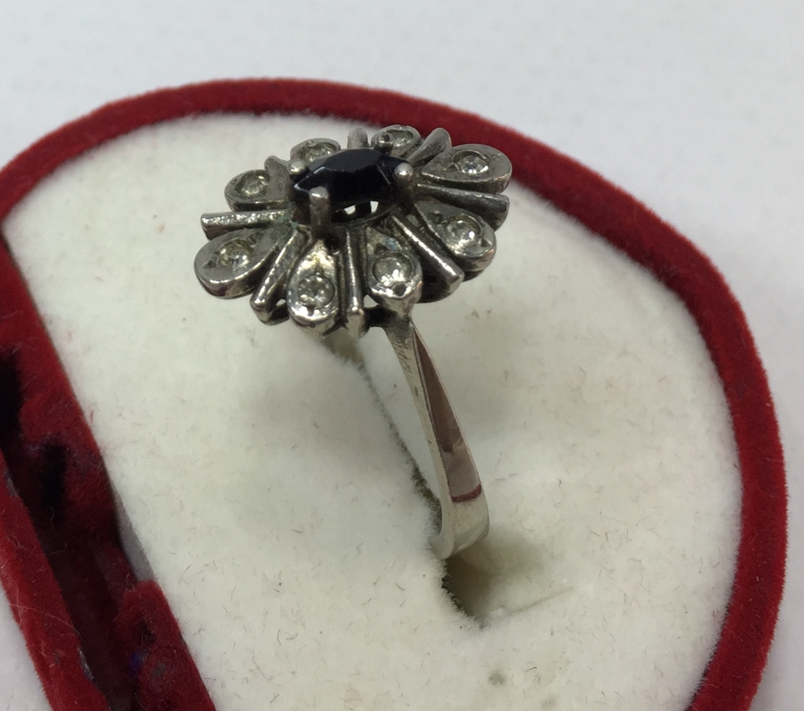 ELMAS VE GRANAT TAŞLI BAYAN YÜZÜĞÜ