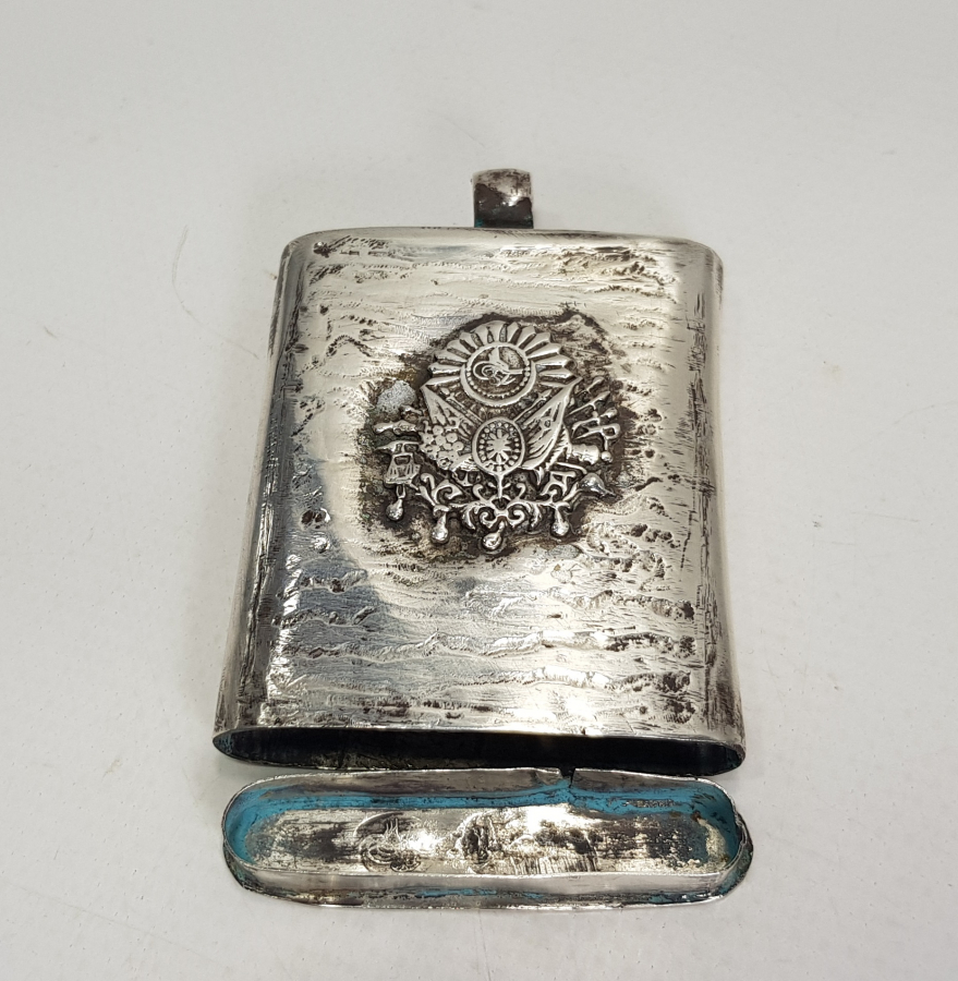 ÜZERİNDE OSMANLI DEVLET ARMASI BULUNAN GÜMÜŞ MUSKALIK