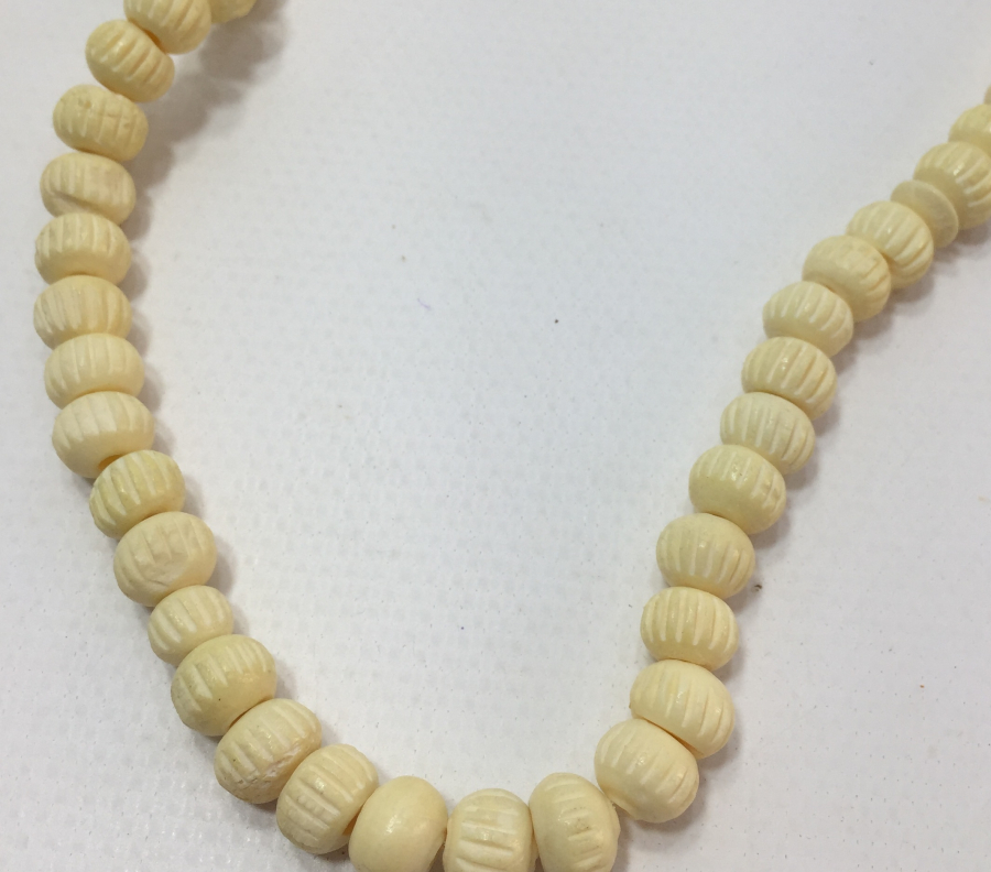 OSMANLI DÖNEMİ SARIK FORMUNDA TEKKE İŞİ KEMİK TESBİH